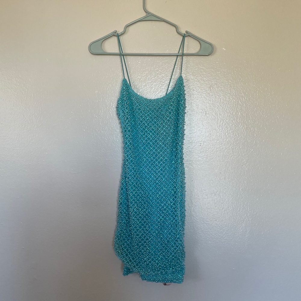 GORGEOUS BRAND NEW blue beaded sequin dress